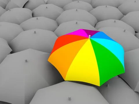 Color umbrella Stock Illustration