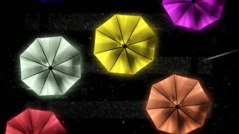 Color umbrella walking Video stock 104570292