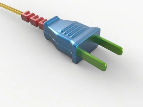 Color US style plug Stock Illustration