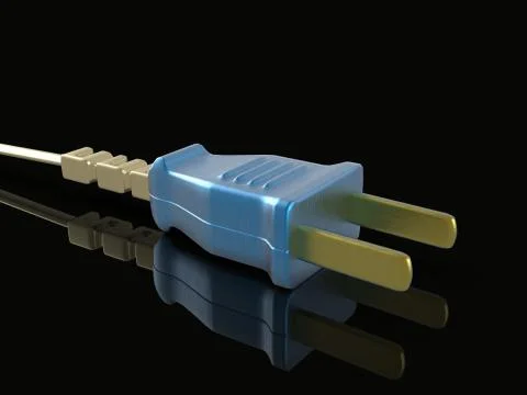 Color US style plug Stock Illustration