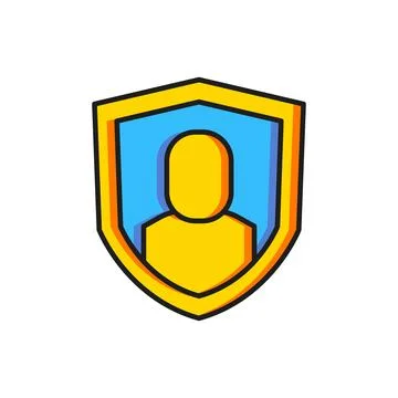 Color User protection icon isolated on white background. Secure user login,.. Stock Illustration