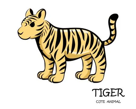 Color vector of cute tiger eps 10. Stock Illustration