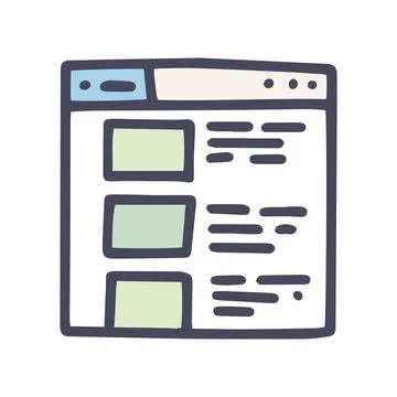 Color vector doodle simple icon news site イラスト素材