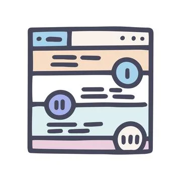 Color vector doodle simple icon landing page Stock Illustration
