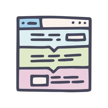Color vector doodle simple icon landing page Stock Illustration
