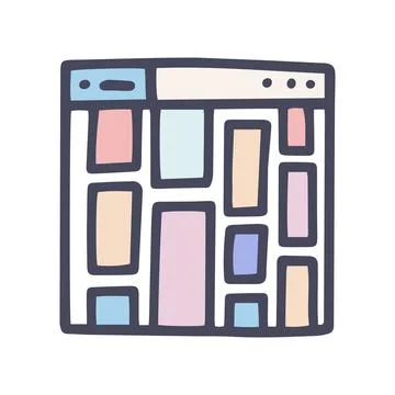 Color vector doodle simple icon online gallery Stock-Illustration