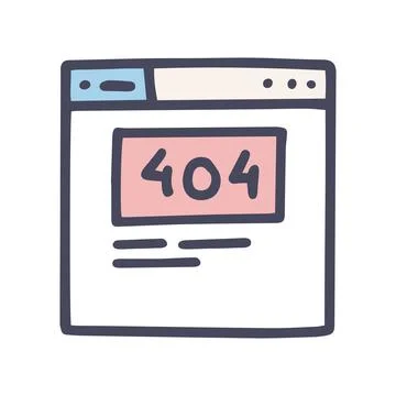 Color vector doodle simple icon 404 error page Stock Illustration