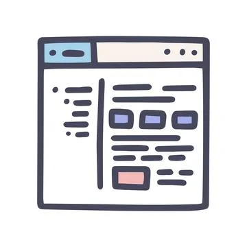 Color vector doodle simple icon CMS site Stock Illustration