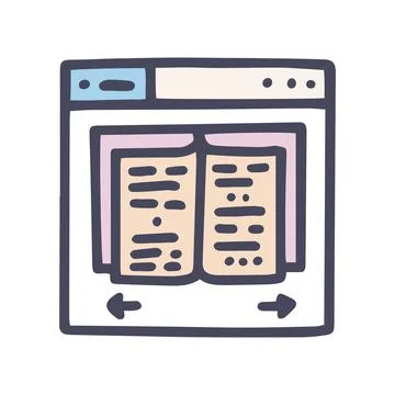 Color vector doodle simple icon online book Stock-Illustration