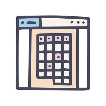 Color vector doodle simple icon online tables Illustrazione stock
