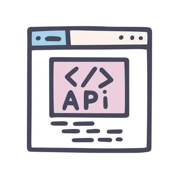 Color vector doodle simple icon API site Illustration