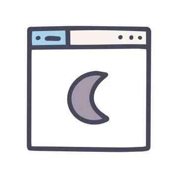 Color vector doodle simple icon night mode Stock Illustration