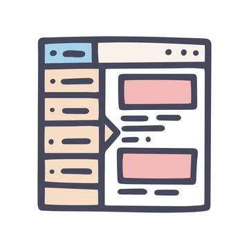 Color vector doodle simple icon online store Stock Illustration