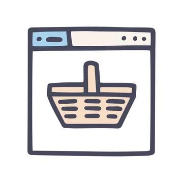 Color vector doodle simple icon online store 스톡 일러스트