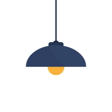 Color vector drawing, lampshade with light bulb, flat design.. Stock Illustration