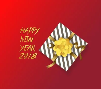 Color vector gift box, bows and ribbons .Hand drawn calligraphy lettering .Ha Stock Illustration