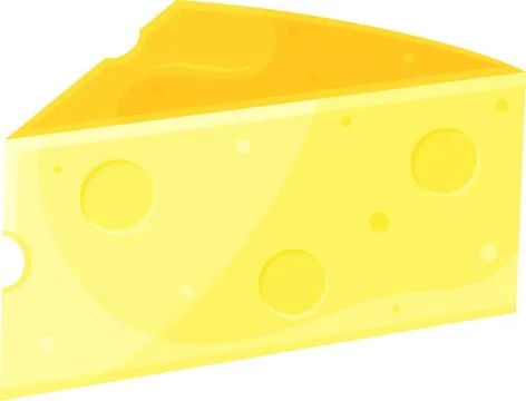 Color vector illustration of cheese, slice of cheese, triangular piece of c.. イラスト素材