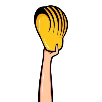 Color vector illustration of a hand holding a safety helmet. Ideal for cons.. Stock Illustration
