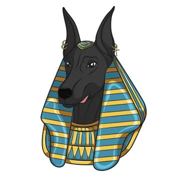Color vector image Anubis. Isolated object. Stock Illustration