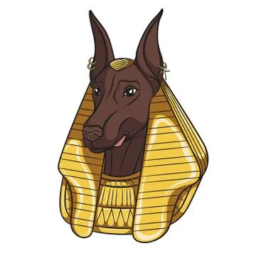 Color vector image Anubis. Isolated object. Stock Illustration