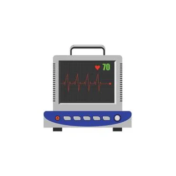 Color vector image. ECG, electrocardiogram monitor medicine and healthcare Stock Illustration