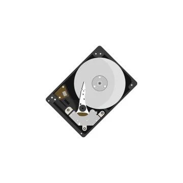 Color vector image. HDD, hard disk on a white background Stock Illustration