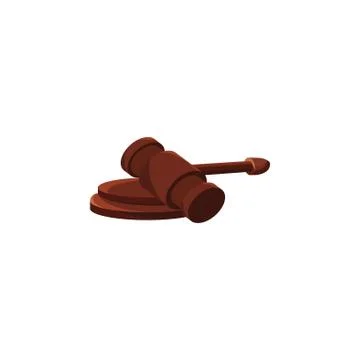Color vector image. Referee's hammer. Judge's wooden gavel Stock Illustration