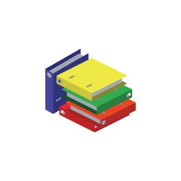 Color vector image. A stack of folders. Bright office folders イラスト素材