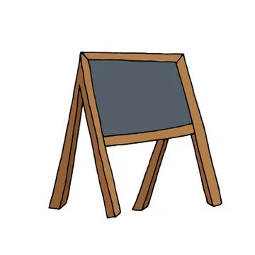 Color vector isolated doodle element, easel for drawing, school board Stock Illustration