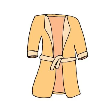 Color vector isolated doodle element, home dressing gown Stock Illustration