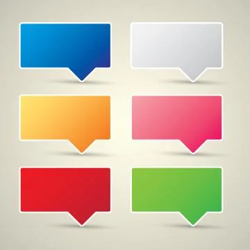 Color vector paper speech bubble set Illustrazione stock