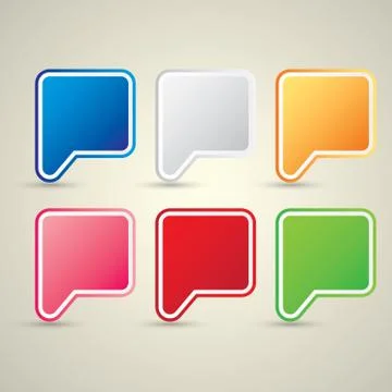 Color vector paper speech bubble set Stockillustratie