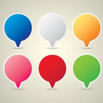 Color vector paper speech bubble set イラスト素材