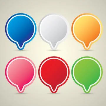 Color vector paper speech bubble set イラスト素材