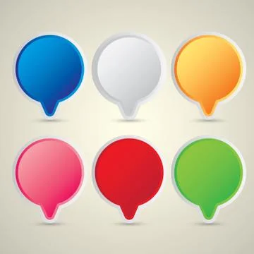 Color vector paper speech bubble set イラスト素材