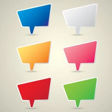 Color vector paper speech bubble set Stockillustratie