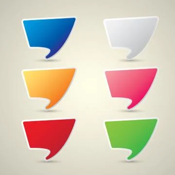 Color vector paper speech bubble set 스톡 일러스트