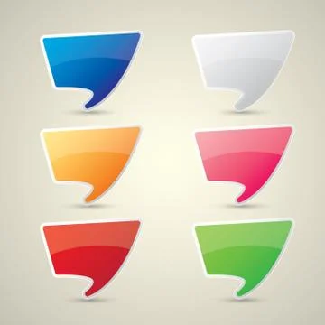 Color vector paper speech bubble set Stockillustratie