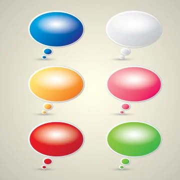 Color vector paper speech bubble set 스톡 일러스트
