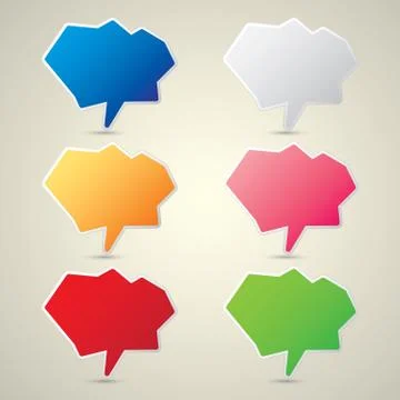 Color vector paper speech bubble set Illustrazione stock