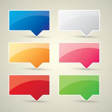 Color vector paper speech bubble set イラスト素材