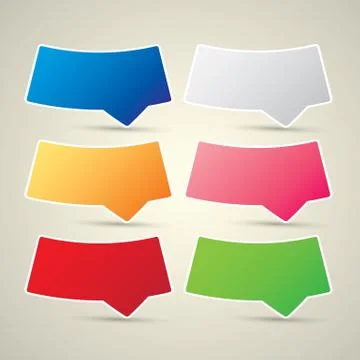 Color vector paper speech bubble set イラスト素材