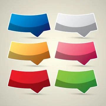 Color vector paper speech bubble set イラスト素材