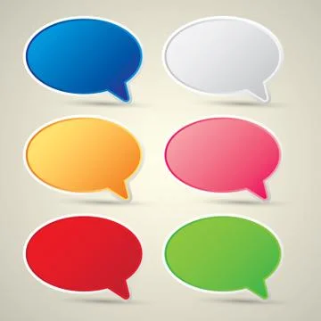 Color vector paper speech bubble set Stockillustratie