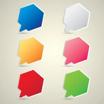 Color vector paper speech bubble set イラスト素材