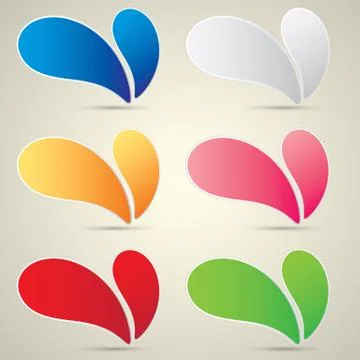 Color vector paper speech bubble set 스톡 일러스트