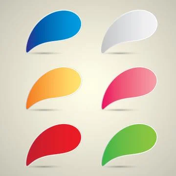 Color vector paper speech bubble set イラスト素材