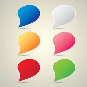 Color vector paper speech bubble set Stockillustratie