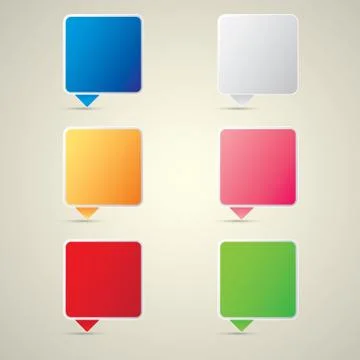 Color vector paper speech bubble set イラスト素材