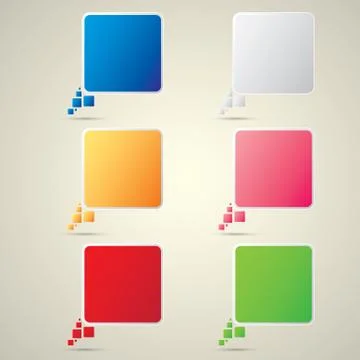 Color vector paper speech bubble set 스톡 일러스트